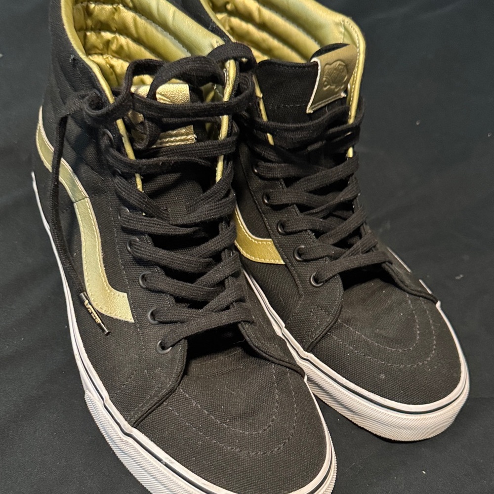 Vans Black and Gold 50th Anniversary High-Tops
